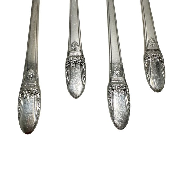1847 Rogers Bros IS Vintage 1937 FIRST LOVE Set of 8 Salad Forks 7" Silverplate - Picture 4 of 5